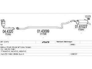 MTS C260737014923 išmetimo sistema 
 Išmetimo sistema -> Išmetimo sistema, visa