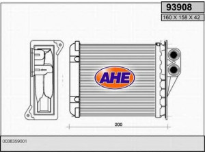 AHE 93908 šilumokaitis, salono šildymas 
 Šildymas / vėdinimas -> Šilumokaitis
38359001