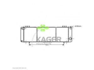 KAGER 31-0554 radiatorius, variklio aušinimas 
 Aušinimo sistema -> Radiatorius/alyvos aušintuvas -> Radiatorius/dalys
52029100
