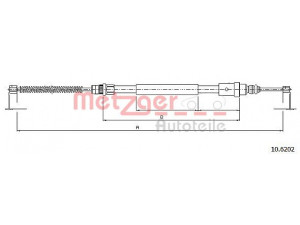 METZGER 10.6202 trosas, stovėjimo stabdys 
 Stabdžių sistema -> Valdymo svirtys/trosai
4745.H2, 4745.L5, 9623329080, 9630504580