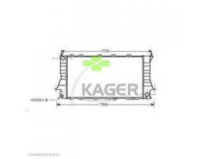 KAGER 31-0016 radiatorius, variklio aušinimas 
 Aušinimo sistema -> Radiatorius/alyvos aušintuvas -> Radiatorius/dalys
4A0121251L, 4A0121251Q