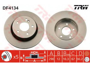 TRW DF4134 stabdžių diskas 
 Dviratė transporto priemonės -> Stabdžių sistema -> Stabdžių diskai / priedai
2104230512