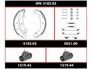 ROADHOUSE SPK 3182.05 stabdžių rinkinys, būgniniai stabdžiai 
 Stabdžių sistema -> Būgninis stabdys -> Stabdžių remonto rinkinys