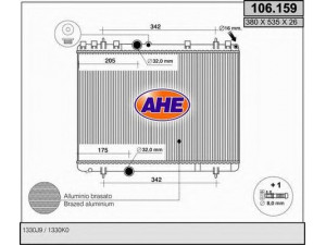 AHE 106.159 radiatorius, variklio aušinimas 
 Aušinimo sistema -> Radiatorius/alyvos aušintuvas -> Radiatorius/dalys
1330J9