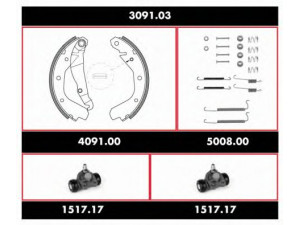 ROADHOUSE SPK 3091.03 stabdžių rinkinys, būgniniai stabdžiai 
 Stabdžių sistema -> Būgninis stabdys -> Stabdžių remonto rinkinys