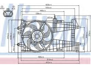 NISSENS 85050 ventiliatorius, radiatoriaus 
 Aušinimo sistema -> Oro aušinimas
51703066