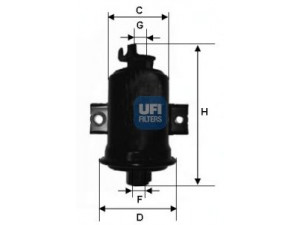 UFI 31.560.00 kuro filtras 
 Degalų tiekimo sistema -> Kuro filtras/korpusas
94854916, 23300-11100, 23300-11210