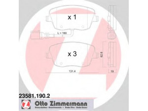 ZIMMERMANN 23581.190.2 stabdžių trinkelių rinkinys, diskinis stabdys 
 Techninės priežiūros dalys -> Papildomas remontas
6Q0 698 151 C