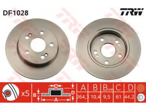 TRW DF1028 stabdžių diskas 
 Dviratė transporto priemonės -> Stabdžių sistema -> Stabdžių diskai / priedai
7700800004, 7701204297, 7701205846