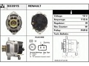 EDR 933915 kintamosios srovės generatorius 
 Elektros įranga -> Kint. sr. generatorius/dalys -> Kintamosios srovės generatorius
7700431944, 7701499960