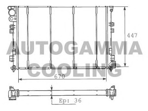 AUTOGAMMA 100187 radiatorius, variklio aušinimas 
 Aušinimo sistema -> Radiatorius/alyvos aušintuvas -> Radiatorius/dalys
1301Y4, 1301Y5, 1301Y6, 1301Y7