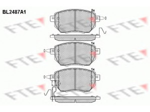 FTE BL2487A1 stabdžių trinkelių rinkinys, diskinis stabdys 
 Techninės priežiūros dalys -> Papildomas remontas
41060-CA090, 41060-CA092, 41060-CA093