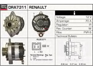 DELCO REMY DRA7311 kintamosios srovės generatorius 
 Elektros įranga -> Kint. sr. generatorius/dalys -> Kintamosios srovės generatorius
541596, 7700784979, 7700803325