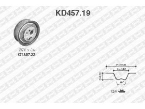 SNR KD457.19 paskirstymo diržo komplektas 
 Techninės priežiūros dalys -> Papildomas remontas
026109243J