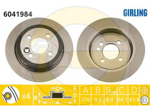 GIRLING 6041984 stabdžių diskas 
 Dviratė transporto priemonės -> Stabdžių sistema -> Stabdžių diskai / priedai
34211503070, 34216774987