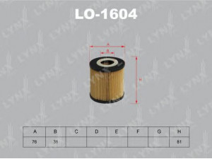LYNXauto LO-1604 alyvos filtras 
 Techninės priežiūros dalys -> Techninės priežiūros intervalai
1275810, 12758108, 1275811, 12758116