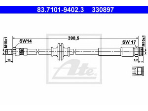ATE 83.7101-9402.3 stabdžių žarnelė 
 Stabdžių sistema -> Stabdžių žarnelės