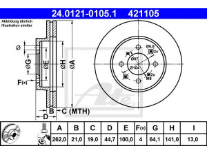 ATE 24.0121-0105.1 stabdžių diskas 
 Stabdžių sistema -> Diskinis stabdys -> Stabdžių diskas
45251-S5D-A10, 45251-S6D-E10, 45251-SCC-900