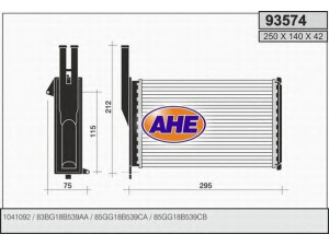 AHE 93574 šilumokaitis, salono šildymas 
 Šildymas / vėdinimas -> Šilumokaitis
85GG18B539CB