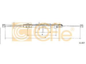 COFLE 11.667 trosas, stovėjimo stabdys 
 Stabdžių sistema -> Valdymo svirtys/trosai
7700759586, 7700760876, 7704001610