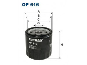 FILTRON OP616 alyvos filtras 
 Techninės priežiūros dalys -> Techninės priežiūros intervalai
030115561F, 030115561P, 01FBO023