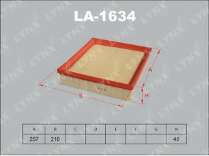 LYNXauto LA-1634 oro filtras 
 Techninės priežiūros dalys -> Techninės priežiūros intervalai
1024245, 1579565, 1579605, 78TF9601BA