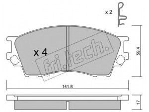 fri.tech. 489.0 stabdžių trinkelių rinkinys, diskinis stabdys 
 Techninės priežiūros dalys -> Papildomas remontas
TA01-33-23Z, TA01-33-28Z, TBY7-33-23Z