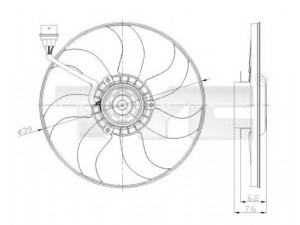 TYC 837-0036 ventiliatorius, radiatoriaus 
 Aušinimo sistema -> Oro aušinimas
6Q0959455AD, 6R0959455C