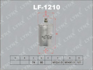 LYNXauto LF-1210 kuro filtras 
 Techninės priežiūros dalys -> Papildomas remontas
5008882, 001 477 03 01, 001 477 59 01