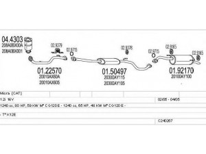 MTS C240267012583 išmetimo sistema 
 Išmetimo sistema -> Išmetimo sistema, visa