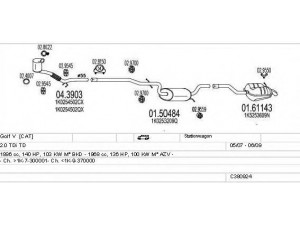 MTS C380924025097 išmetimo sistema 
 Išmetimo sistema -> Išmetimo sistema, visa