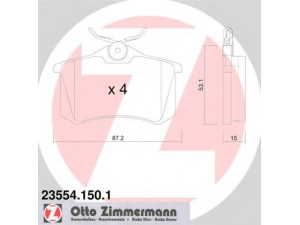 ZIMMERMANN 23554.150.1 stabdžių trinkelių rinkinys, diskinis stabdys 
 Techninės priežiūros dalys -> Papildomas remontas
191 615 415 A, 191 615 415 D, 191 698 451