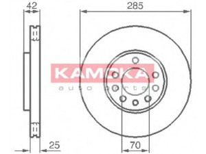 KAMOKA 1032382 stabdžių diskas 
 Stabdžių sistema -> Diskinis stabdys -> Stabdžių diskas
5 69 003