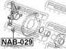 FEBEST NAB-029 įvorė, valdymo svirties montavimas 
 Ašies montavimas/vairavimo mechanizmas/ratai -> Valdymo svirtis/pasukamosios svirties sujungimas -> Montavimas/sutvirtinimas
55120-4M700, 55152-51E00
