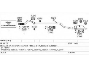 MTS C260435005569 išmetimo sistema 
 Išmetimo sistema -> Išmetimo sistema, visa