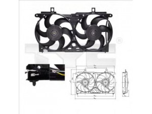 TYC 805-0002 ventiliatorius, radiatoriaus 
 Aušinimo sistema -> Oro aušinimas
125368, 125369, 1308W7, 125368