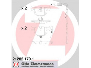 ZIMMERMANN 21282.170.1 stabdžių trinkelių rinkinys, diskinis stabdys 
 Techninės priežiūros dalys -> Papildomas remontas
34 21 6 761 248, 34 21 6 761 250