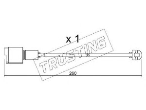 TRUSTING SU.074 įspėjimo kontaktas, stabdžių trinkelių susidėvėjimas 
 Stabdžių sistema -> Susidėvėjimo indikatorius, stabdžių trinkelės
34 11 1 152 607, 34 35 1 179 819