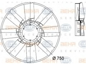 HELLA 8MV 376 733-261 ventiliatoriaus ratas, variklio aušinimas 
 Aušinimo sistema -> Radiatoriaus ventiliatorius
387034784051, 003 205 36 06, A 003 205 36 06