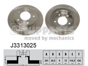 NIPPARTS J3313025 stabdžių diskas 
 Dviratė transporto priemonės -> Stabdžių sistema -> Stabdžių diskai / priedai
B01C-26-251