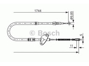 BOSCH 1 987 477 122 trosas, stovėjimo stabdys 
 Stabdžių sistema -> Valdymo svirtys/trosai
611 420 16 85, A 611 420 16 85