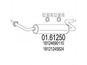 MTS 01.61250 galinis duslintuvas 
 Išmetimo sistema -> Duslintuvas
18121245824, 18124690110
