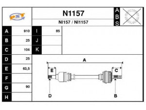 SNRA N1157 kardaninis velenas