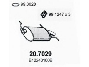 ASSO 20.7029 galinis duslintuvas 
 Išmetimo sistema -> Duslintuvas
B10240100B, B10240100D, B30140100B