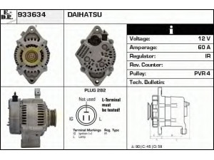 EDR 933634 kintamosios srovės generatorius 
 Elektros įranga -> Kint. sr. generatorius/dalys -> Kintamosios srovės generatorius
27060-87107