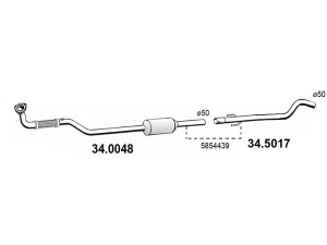 ASSO 34.0048 katalizatoriaus keitiklis 
 Išmetimo sistema -> Katalizatoriaus keitiklis
5852278, 5854436, 5854439