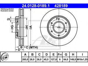 ATE 24.0128-0189.1 stabdžių diskas 
 Dviratė transporto priemonės -> Stabdžių sistema -> Stabdžių diskai / priedai
43512-26140, 43512-26160