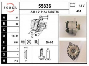 EAI 55836 kintamosios srovės generatorius 
 Elektros įranga -> Kint. sr. generatorius/dalys -> Kintamosios srovės generatorius