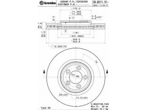 BREMBO 09.B311.11 stabdžių diskas 
 Dviratė transporto priemonės -> Stabdžių sistema -> Stabdžių diskai / priedai
C2C25336