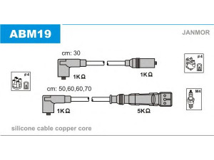 JANMOR ABM19 uždegimo laido komplektas 
 Kibirkšties / kaitinamasis uždegimas -> Uždegimo laidai/jungtys